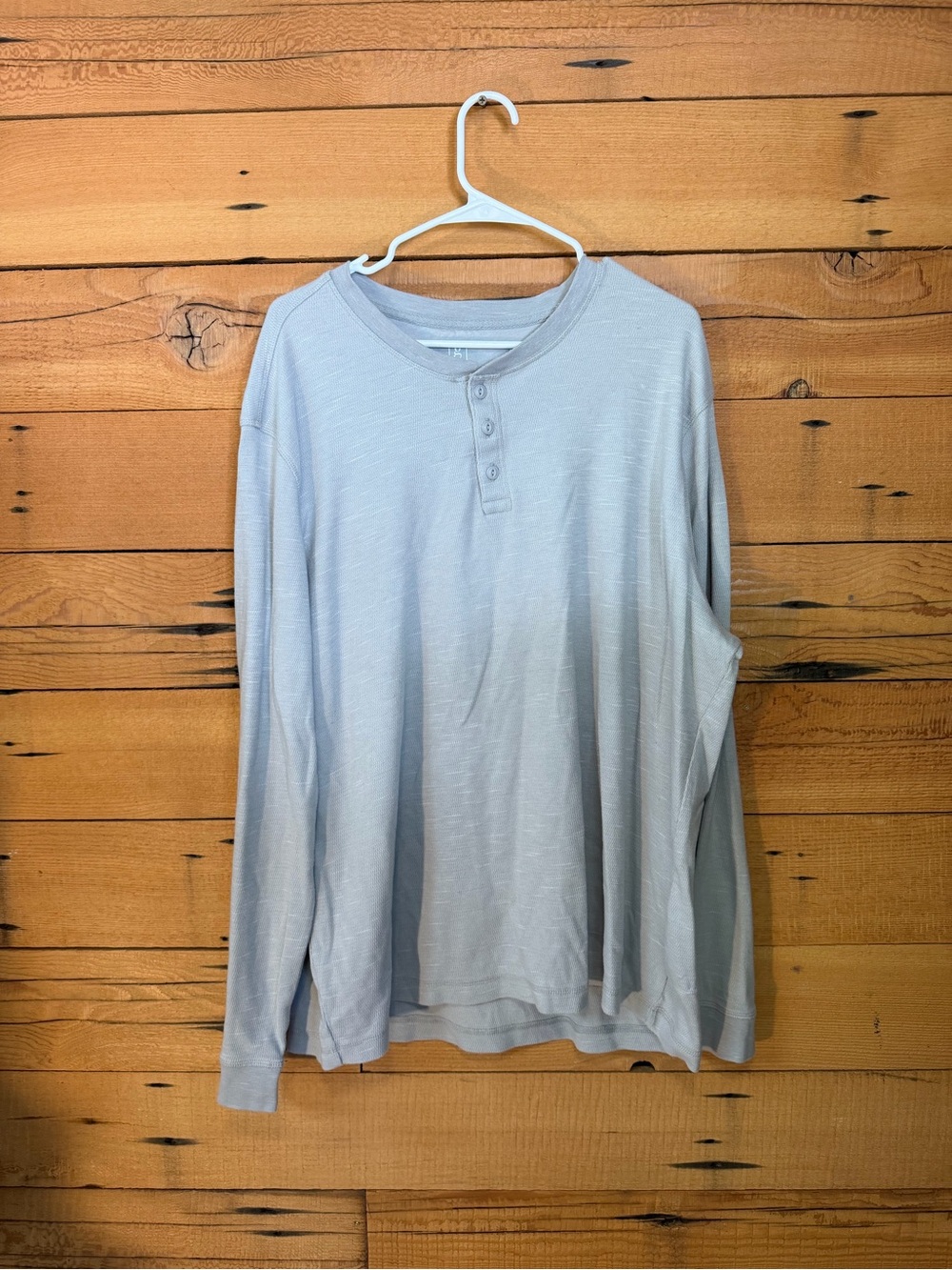 George Light Blue Long Sleeve Henley Shirt